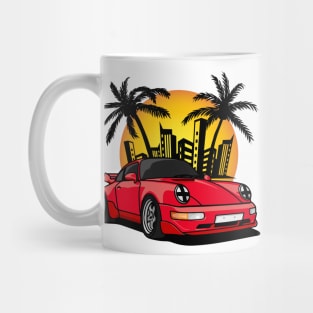 Red Classic Carrera in City Sunset Mug